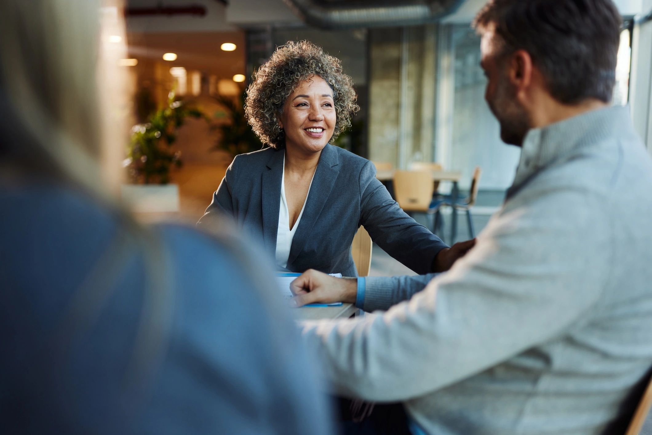 Agent discussing coverage options with clients