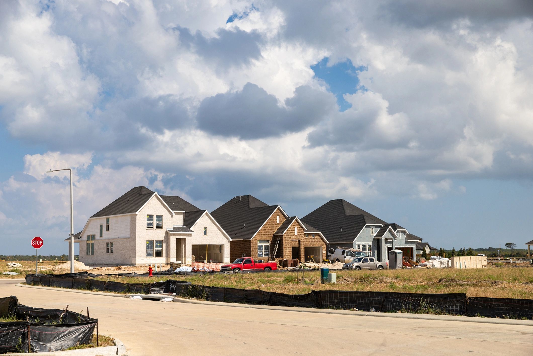 Suburban homes in a Texas neighborhood
